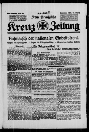 Neue preussische Kreuz-Zeitung vom 11.07.1929
