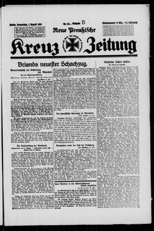 Neue preussische Kreuz-Zeitung vom 01.08.1929