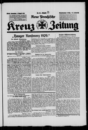 Neue preussische Kreuz-Zeitung vom 03.08.1929