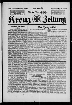Neue preussische Kreuz-Zeitung vom 04.08.1929