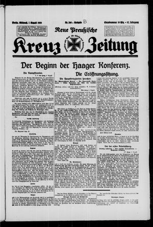 Neue preussische Kreuz-Zeitung vom 07.08.1929