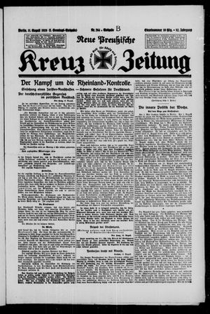 Neue preussische Kreuz-Zeitung vom 11.08.1929