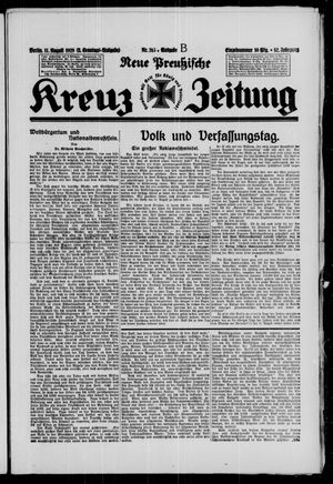 Neue preussische Kreuz-Zeitung vom 11.08.1929