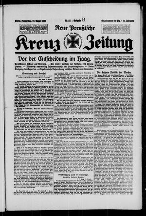 Neue preussische Kreuz-Zeitung vom 22.08.1929