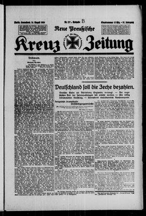 Neue preussische Kreuz-Zeitung vom 24.08.1929
