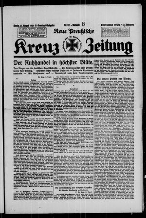 Neue preussische Kreuz-Zeitung vom 25.08.1929