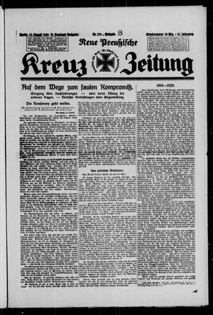 Neue preussische Kreuz-Zeitung vom 25.08.1929