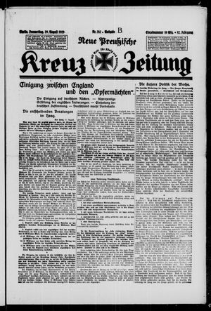 Neue preussische Kreuz-Zeitung on Aug 29, 1929
