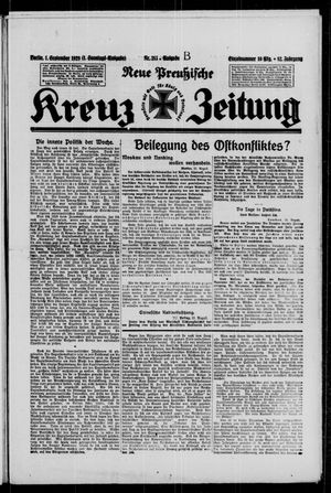 Neue preussische Kreuz-Zeitung vom 01.09.1929