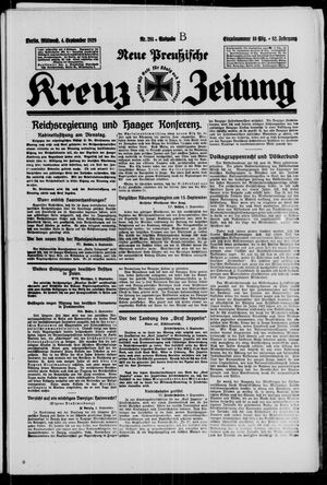 Neue preussische Kreuz-Zeitung vom 04.09.1929