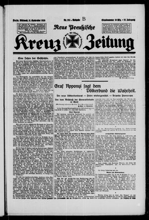 Neue preussische Kreuz-Zeitung on Sep 11, 1929