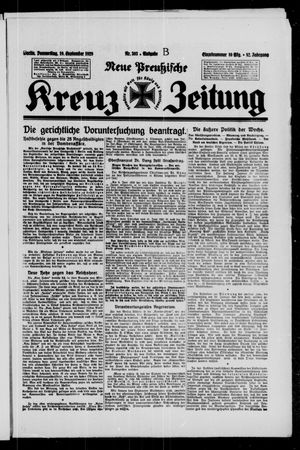 Neue preussische Kreuz-Zeitung vom 19.09.1929
