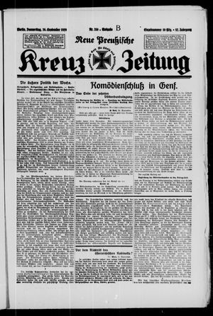 Neue preussische Kreuz-Zeitung vom 26.09.1929