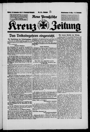 Neue preussische Kreuz-Zeitung vom 29.09.1929