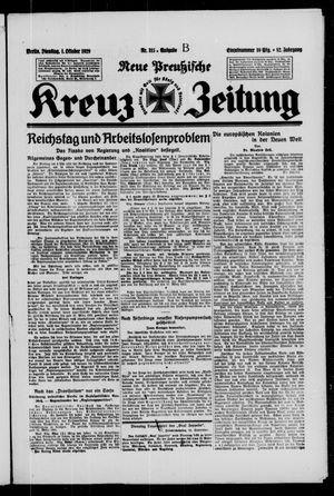 Neue preussische Kreuz-Zeitung vom 01.10.1929