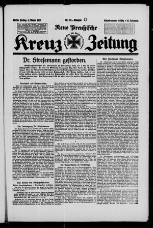 Neue preussische Kreuz-Zeitung vom 04.10.1929