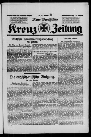 Neue preussische Kreuz-Zeitung vom 06.10.1929