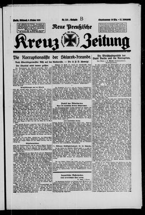 Neue preussische Kreuz-Zeitung vom 09.10.1929