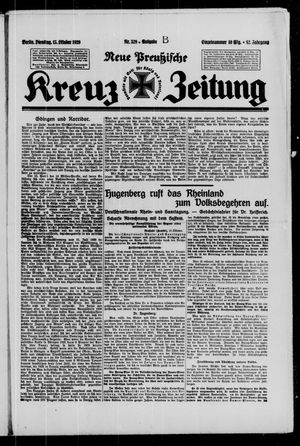 Neue preussische Kreuz-Zeitung vom 15.10.1929