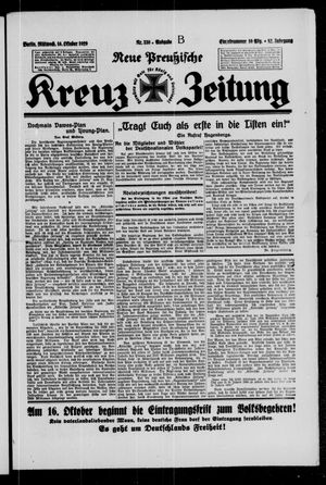 Neue preussische Kreuz-Zeitung vom 16.10.1929
