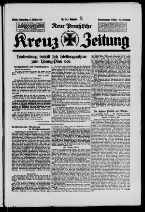 Neue preussische Kreuz-Zeitung vom 17.10.1929