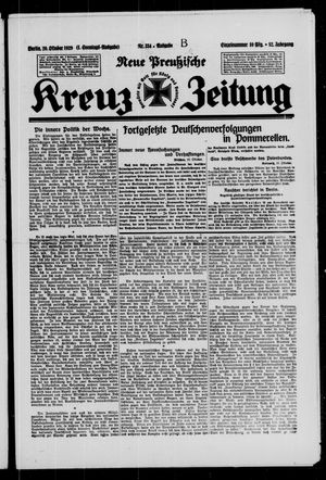 Neue preussische Kreuz-Zeitung vom 20.10.1929