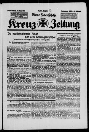Neue preussische Kreuz-Zeitung vom 23.10.1929
