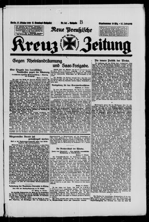 Neue preussische Kreuz-Zeitung vom 27.10.1929