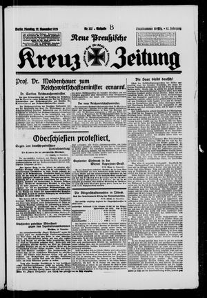 Neue preussische Kreuz-Zeitung vom 12.11.1929