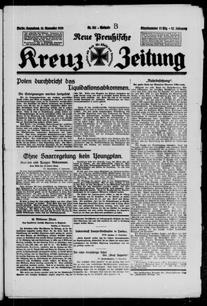 Neue preussische Kreuz-Zeitung vom 16.11.1929