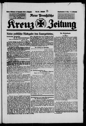 Neue preussische Kreuz-Zeitung on Nov 20, 1929