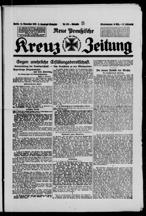 Neue preussische Kreuz-Zeitung vom 24.11.1929