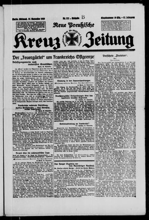 Neue preussische Kreuz-Zeitung vom 27.11.1929