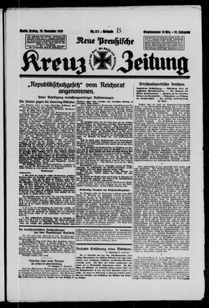 Neue preussische Kreuz-Zeitung vom 29.11.1929