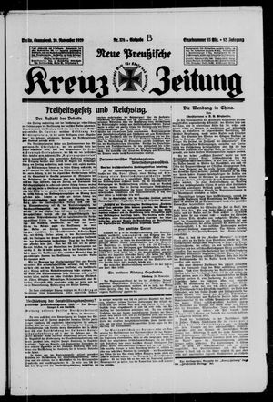 Neue preussische Kreuz-Zeitung vom 30.11.1929