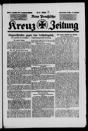Neue preussische Kreuz-Zeitung vom 01.12.1929