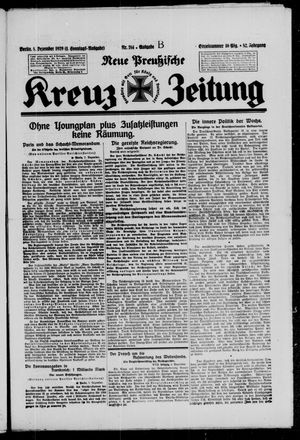 Neue preussische Kreuz-Zeitung vom 08.12.1929