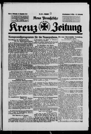 Neue preussische Kreuz-Zeitung vom 11.12.1929