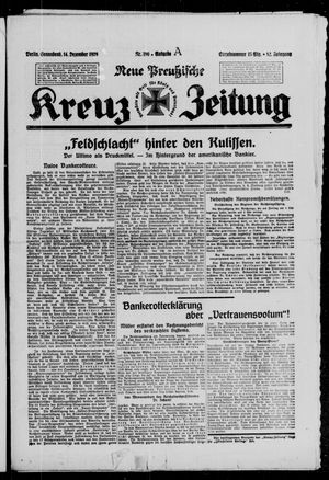 Neue preussische Kreuz-Zeitung vom 14.12.1929