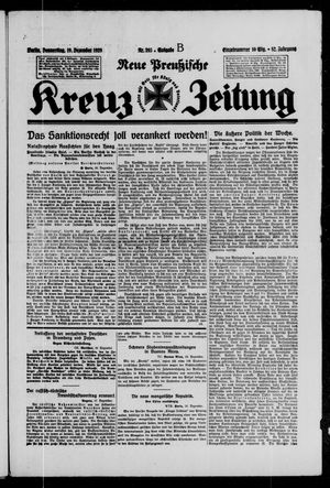 Neue preussische Kreuz-Zeitung vom 19.12.1929