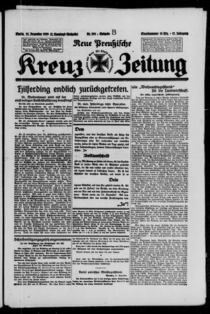 Neue preussische Kreuz-Zeitung vom 22.12.1929