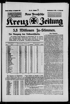 Neue preussische Kreuz-Zeitung vom 24.12.1929