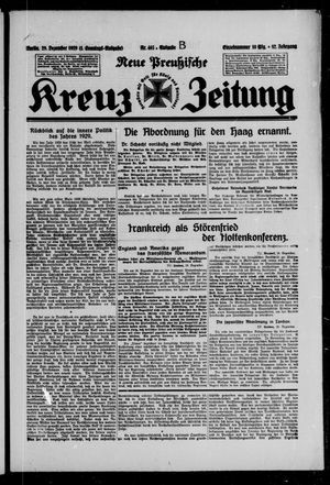 Neue preussische Kreuz-Zeitung vom 29.12.1929