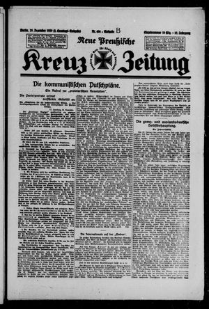 Neue preussische Kreuz-Zeitung vom 29.12.1929