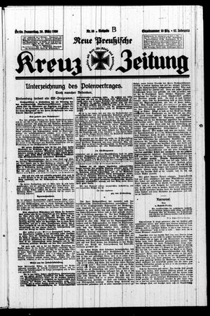 Neue preussische Kreuz-Zeitung vom 20.03.1930