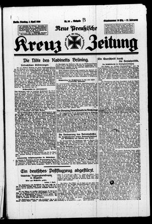Neue preussische Kreuz-Zeitung vom 08.04.1930