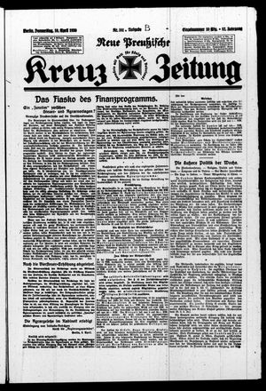 Neue preussische Kreuz-Zeitung vom 10.04.1930