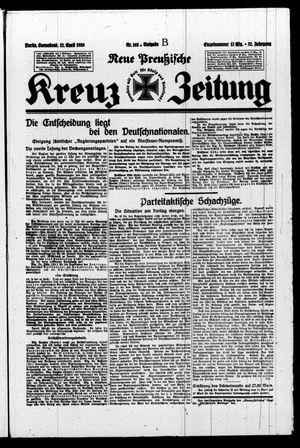 Neue preussische Kreuz-Zeitung vom 12.04.1930