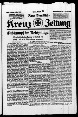 Neue preussische Kreuz-Zeitung vom 15.04.1930