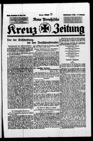 Neue preussische Kreuz-Zeitung vom 26.04.1930